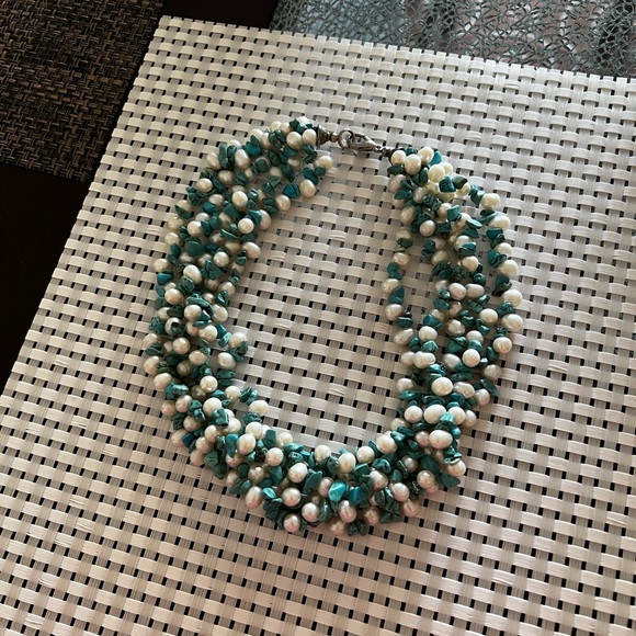Vintage sterling turquoise and pearl - Picture 5 of 5